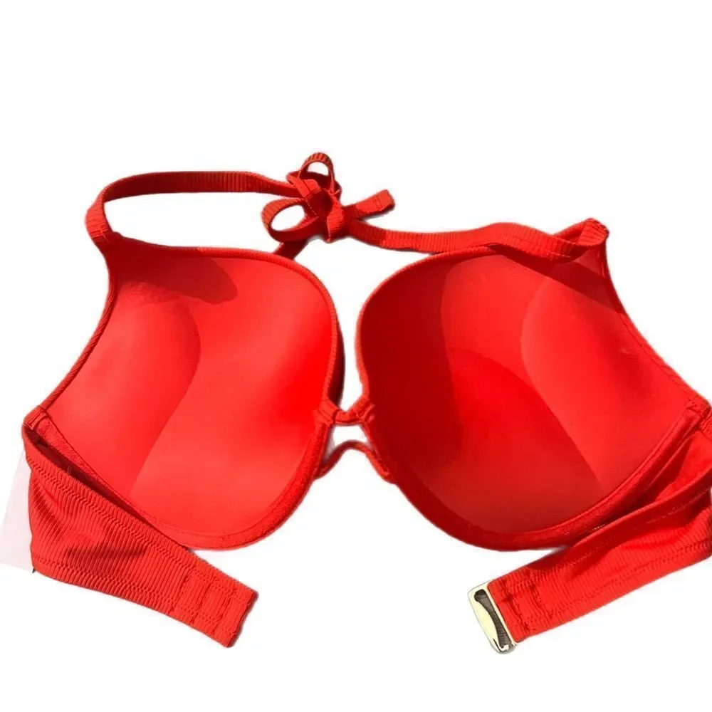Victorias Secret Swim Bombshell Add-2-Cups Push Up Bikini Top Flame